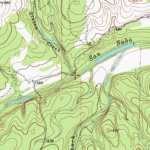 Topographic Map of Staten Creek, TX