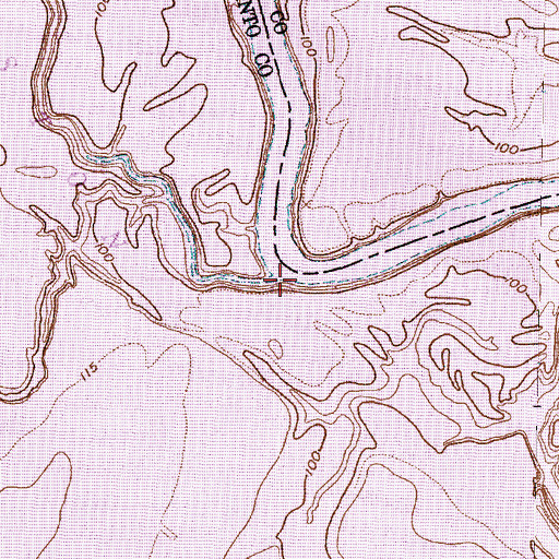 Topographic Map of Stephen Creek, TX