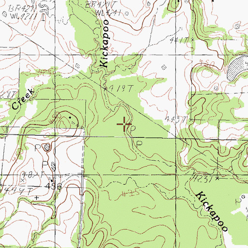 Topographic Map of Steve Creek, TX