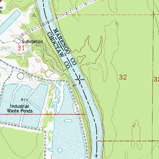 Topographic Map of Marengo Chute, AL