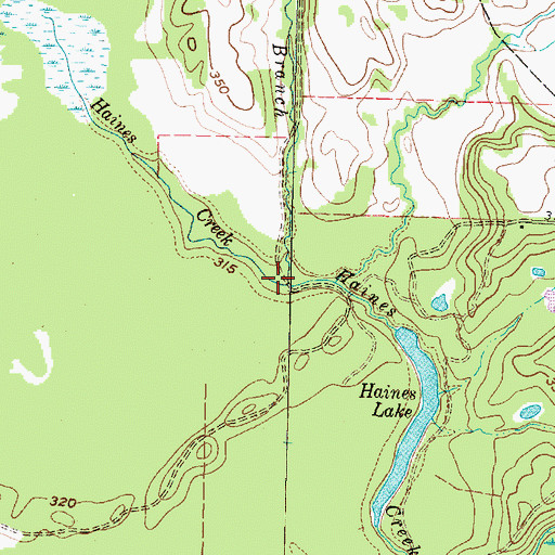 Topographic Map of Stewart Branch, TX
