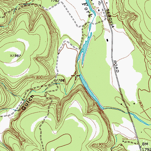 Topographic Map of Stewart Gulch, TX