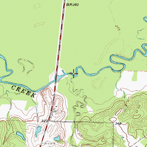 Topographic Map of Stinking Creek, TX