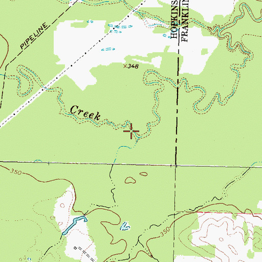 Topographic Map of Stouts Creek, TX