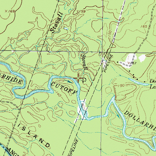 Topographic Map of Stovall Creek, TX