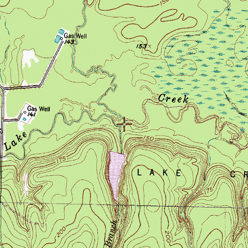 Topographic Map of Stowe Branch, TX