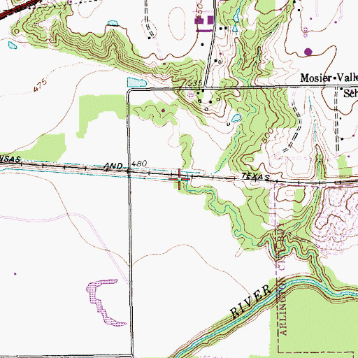 Topographic Map of Sulphur Branch, TX