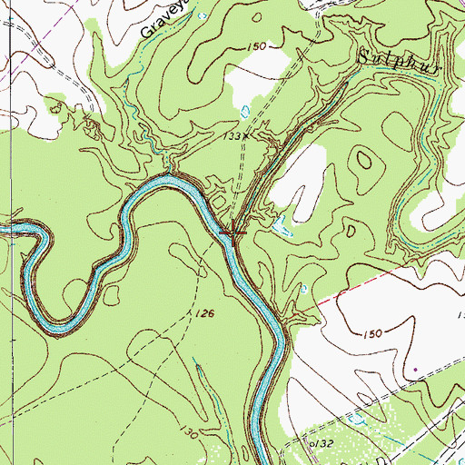 Topographic Map of Sulphur Creek, TX