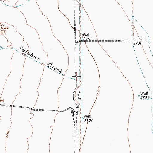 Topographic Map of Sulphur Creek, TX