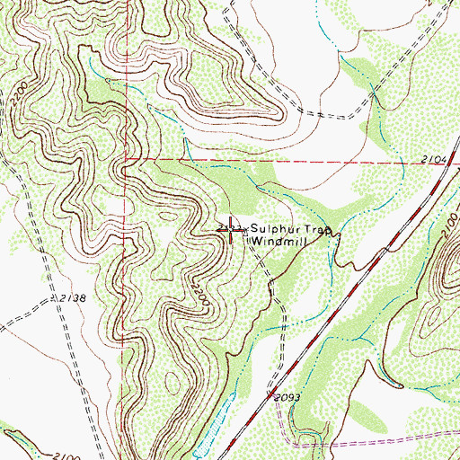 Topographic Map of Sulphur Trap Windmill, TX