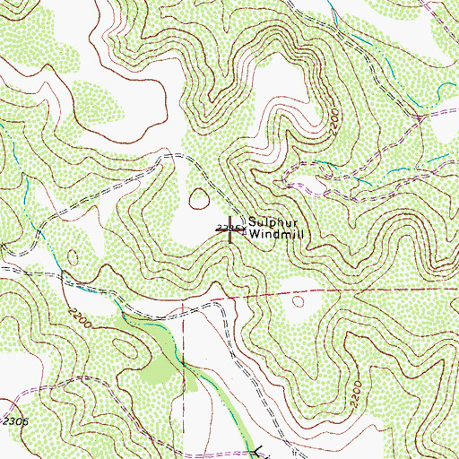 Topographic Map of Sulphur Windmill, TX