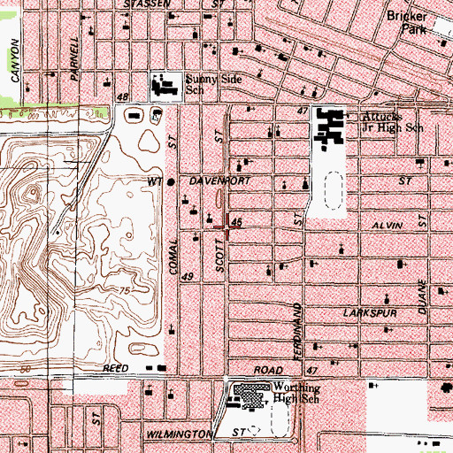 Topographic Map of Sunny Side, TX