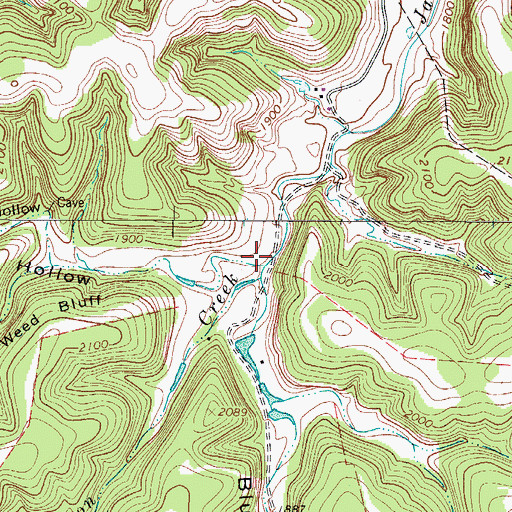 Topographic Map of Sutherland Hollow, TX