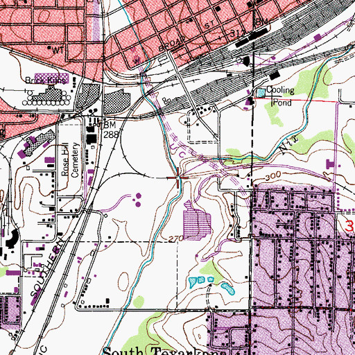Topographic Map of Swampoodle Creek, TX