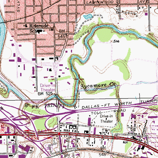 Topographic Map of Sycamore Creek, TX