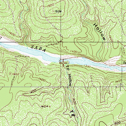 Topographic Map of T F Hollow, TX