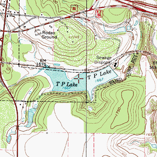 Topographic Map of T P Lake, TX