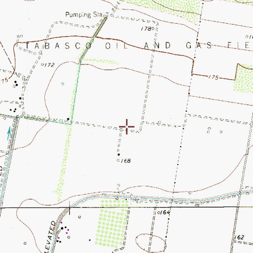 Topographic Map of Tabasco Oil and Gas Field, TX