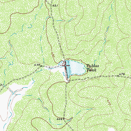 Topographic Map of Tablas Tank, TX