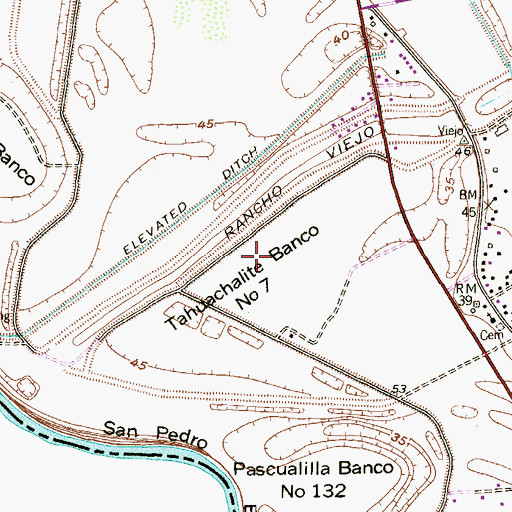 Topographic Map of Tahuachalite Banco Number 7, TX