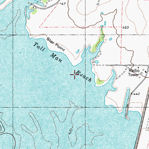 Topographic Map of Tall Man Reach, TX