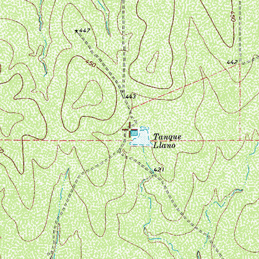 Topographic Map of Tanque Llano, TX