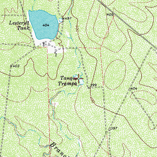 Topographic Map of Tanque Trampa, TX