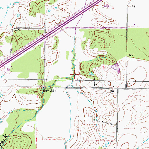 Topographic Map of Taylor Creek, TX