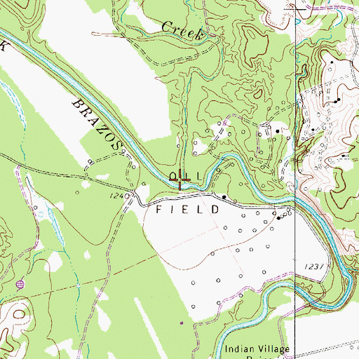 Topographic Map of Tecumseh Creek, TX