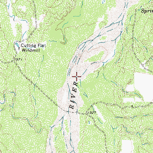 Topographic Map of Tee Pee Creek, TX