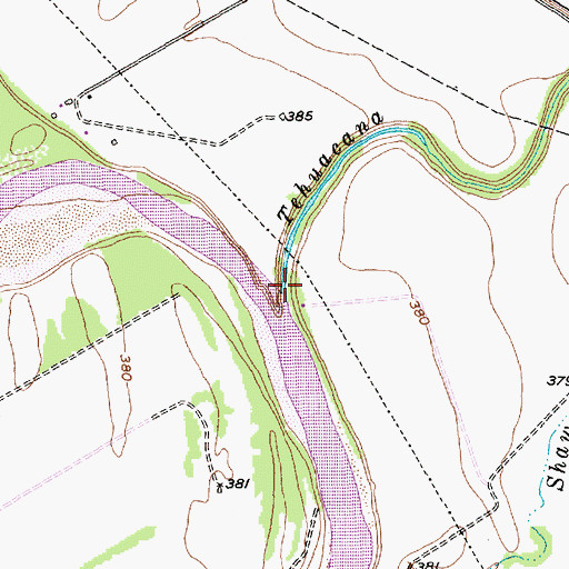 Topographic Map of Tehuacana Creek, TX