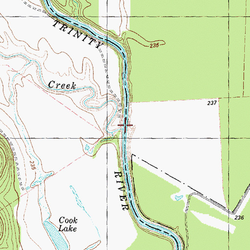 Topographic Map of Tehuacana Creek, TX