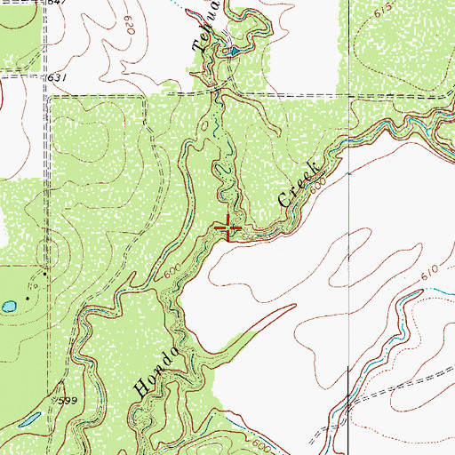Topographic Map of Tehuacana Creek, TX