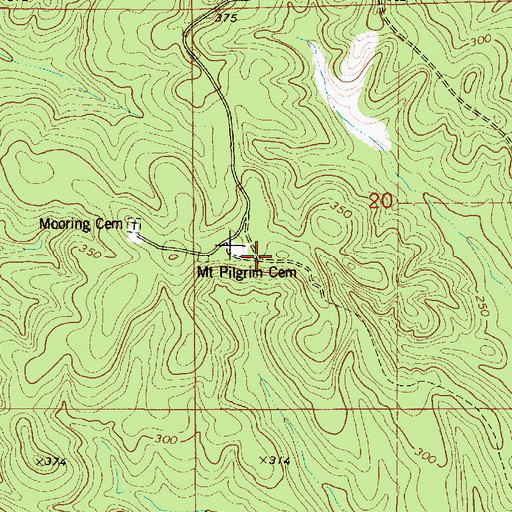 Topographic Map of Mount Pilgrim Church (historical), AL