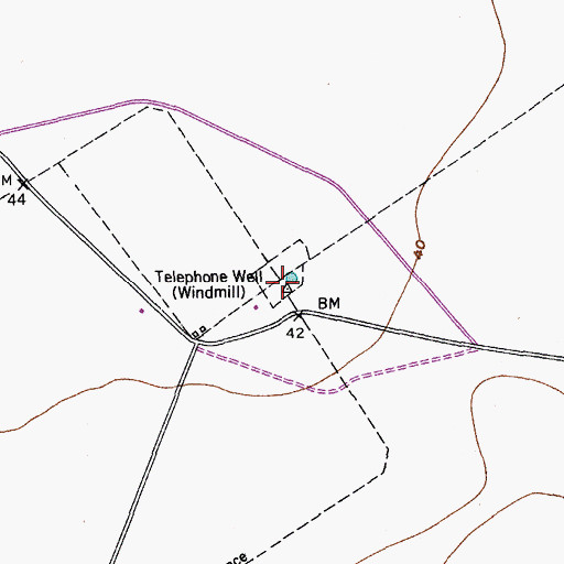 Topographic Map of Telephone Well, TX