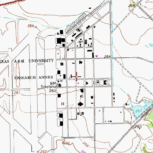 Topographic Map of Texas A and M University Research Annex, TX