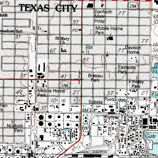 Topographic Map of Texas City, TX