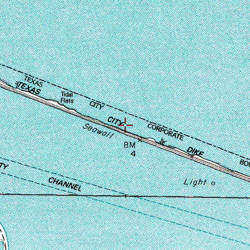 Topographic Map of Texas City Dike, TX