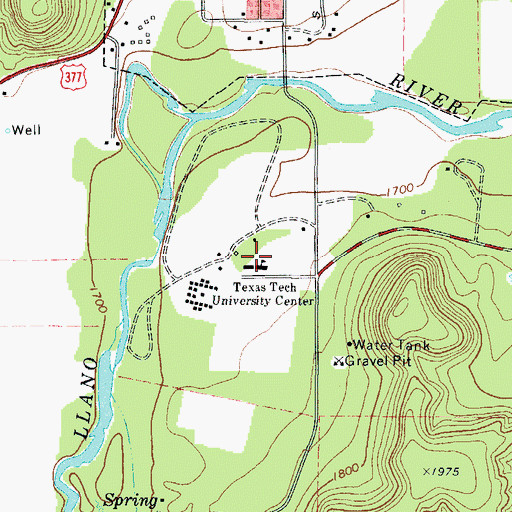 Topographic Map of Texas Technical University Center, TX