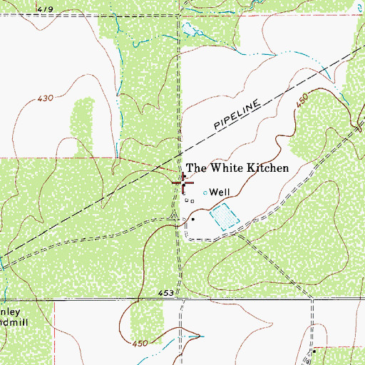Topographic Map of The White Kitchen, TX