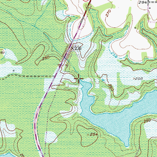 Topographic Map of Thompson Creek, TX