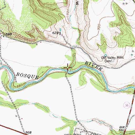 Topographic Map of Thompson Hollow, TX