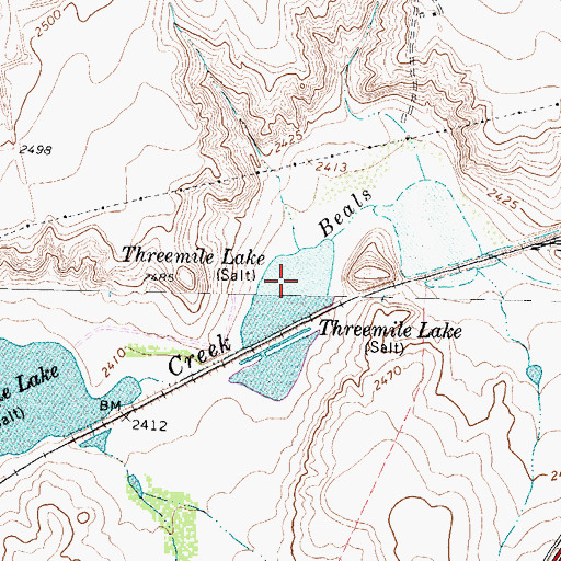 Topographic Map of Threemile Lake, TX