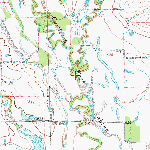 Topographic Map of Tidwell Creek, TX