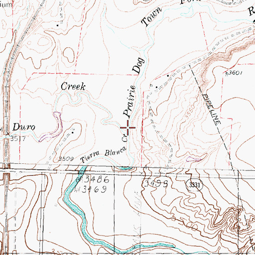 Topographic Map of Tierra Blanca Creek, TX