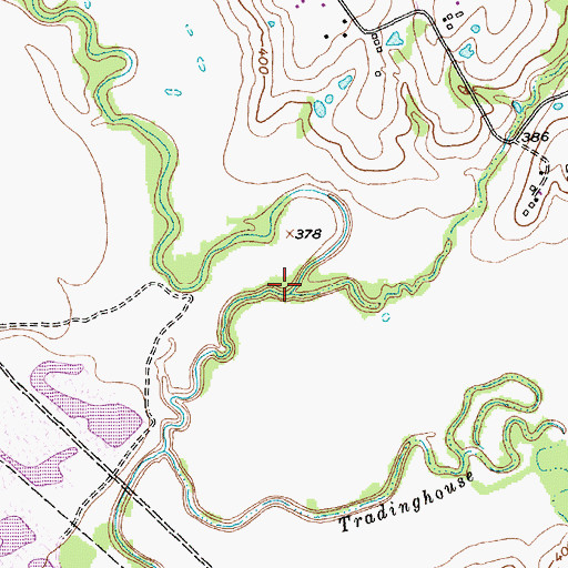 Topographic Map of Tiger Creek, TX