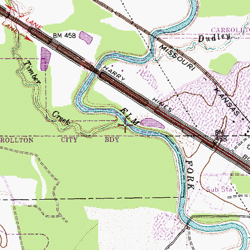 Topographic Map of Timber Creek, TX