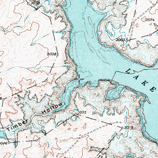 Topographic Map of Timber Hollow, TX