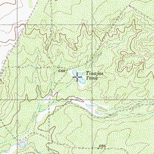 Topographic Map of Tinajas Tank, TX