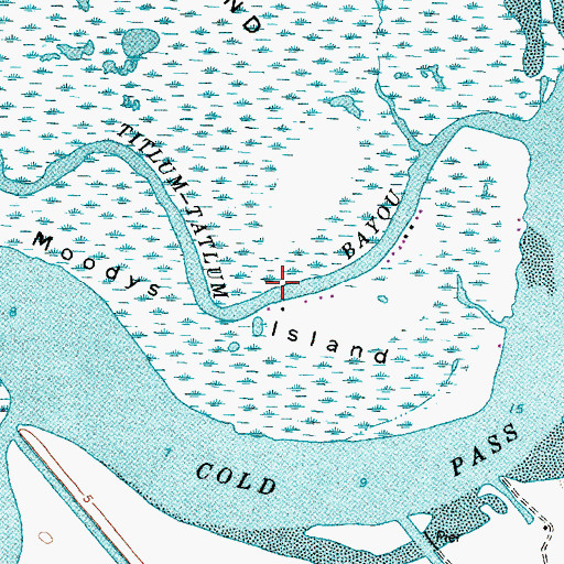 Topographic Map of Titlum-Tatlum Bayou, TX